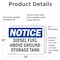 Signmission Diesel Fuel Above Ground Storage Tank OSHA Notice Sign, Vinyl Decal, 14in W x 10in L, 2PK OS-2PACK-NS-D-1014-L-10993 - alternate 4
